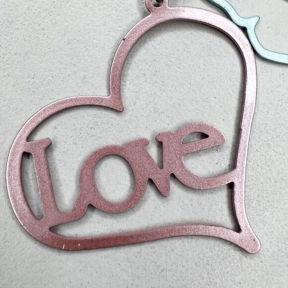 Pastel Pink and Blue Heart Love Butterfly Cut Out Keychain Keyring - Picture 5 of 9